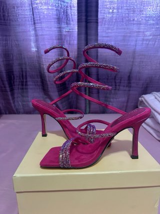 Sandalias MENBUR Rosa/Plata con Pedrería