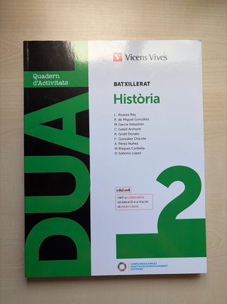 Història, 2 Batxillerat, Dual Quadern d'activitats