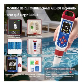 Medidor pH Piscina 5 en 1 GIDIGI