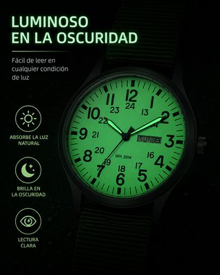 Reloj Estilo Militar Correa Nato Verde