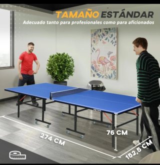 Mesa Ping Pong Plegable con Ruedas