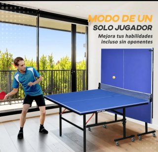 Mesa Ping Pong Plegable con Ruedas