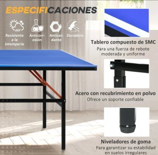Mesa Ping Pong Plegable con Ruedas