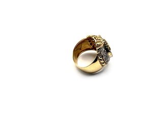Anillo Versace Oro 18k Negro Diamantes Talla 19