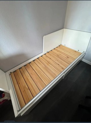 Cama con cajones convertible de individual a doble