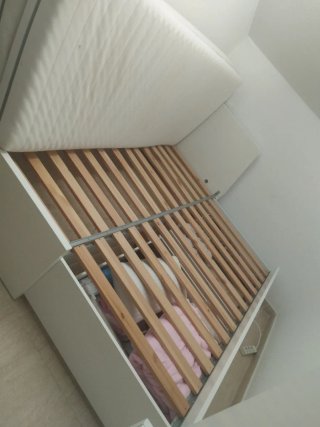 Cama con cajones convertible de individual a doble