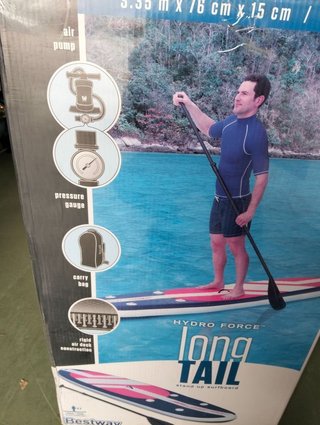 Bestway 65076 Tabla Paddle Surf Hinchable Hydro-Force Long Tail 335x76x15 cm con Remo