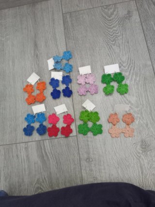 2 pares de pendientes florales hechos a mano
