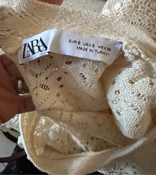 Blusa Zara pizzo crochet avorio Tg S