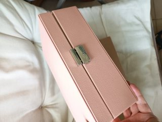 Joyero mediano 3 niveles rosa y beige