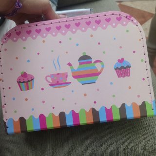 Estuche Juego Cerámica Niñas Tazas Platos Tetera