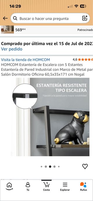 Estantería HOMCOM Escalera 5 Estantes