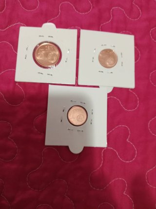 Lote 3 Monedas 1, 2 y 5 céntimos España 1999 S/C