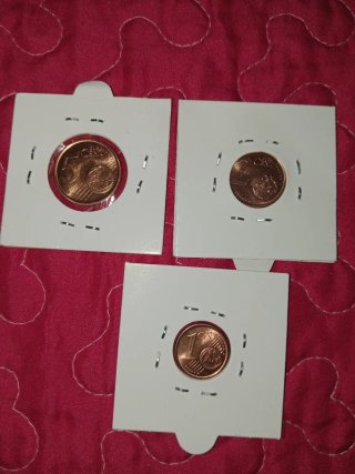 Lote 3 Monedas 1, 2 y 5 céntimos España 1999 S/C
