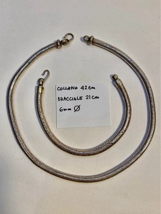 Papure Collana e Bracciale Snake Argento Vintage