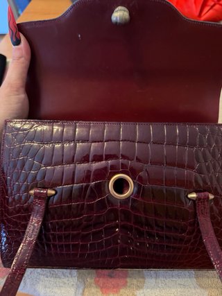 Borsa in coccodrillo bordeaux