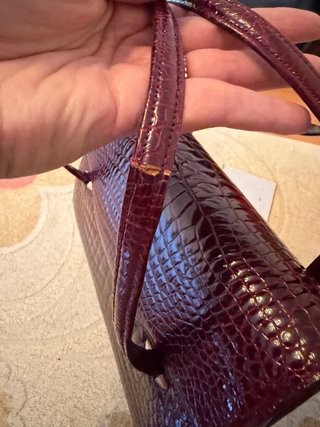 Borsa in coccodrillo bordeaux