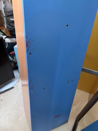 Conjunto estantería madera y metal