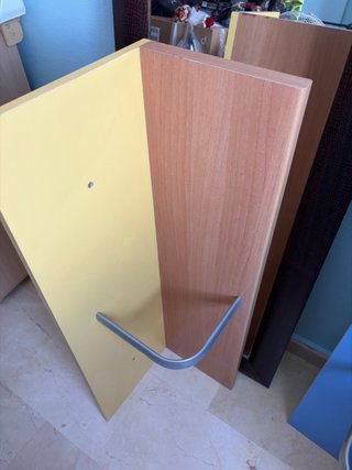Conjunto estantería madera y metal