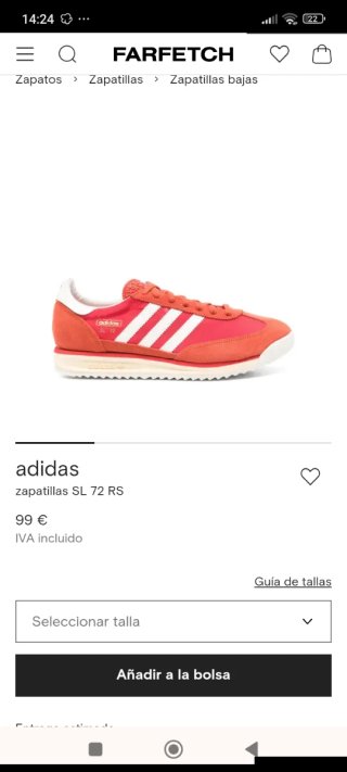 Zapatillas Adidas SL 72 Talla 36 Rojas