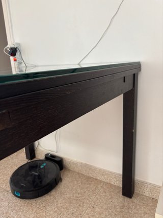 Mesa comedor cristal y madera