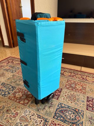 Cuna de viaje azul