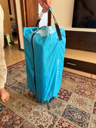 Cuna de viaje azul