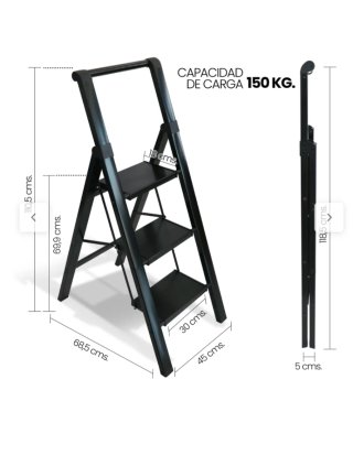 Escalera aluminio 3 peldaños nueva, en caja