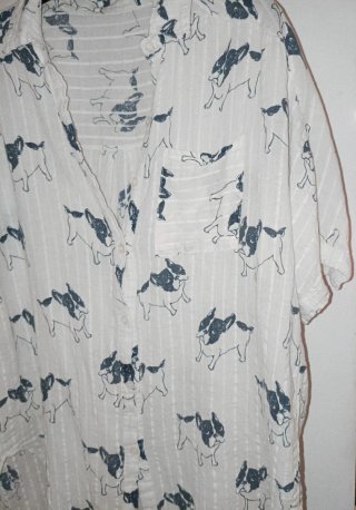 Camicia Made in Italy con Stampa Bulldog francese