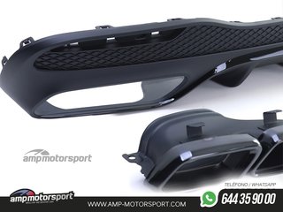 DIFUSOR TRASERO MERCEDES GLE W166 15-18 + COLAS NEGRAS
