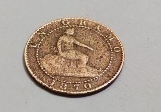 Moneda 1 Céntimo Cobre 1870 España