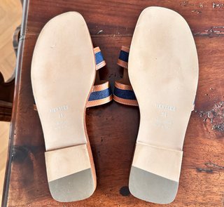 Sandali tipo Hermes Jeans Beige/Blu Tg 38
