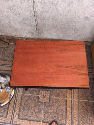 Mesa centro hierro forjado y madera