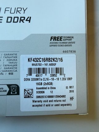 Ram Kingston Renegade DDR4 16GB  3200MHz NOVA.
