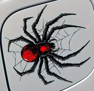 Adesivo Ragno Nero e Rosso