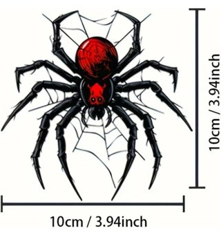 Adesivo Ragno Nero e Rosso