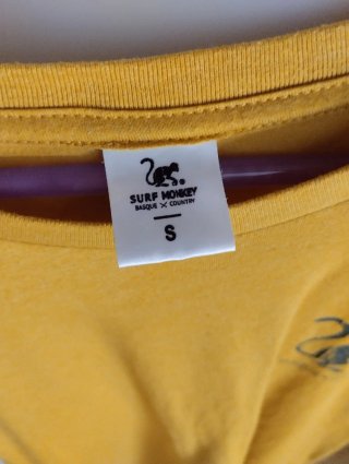 Camiseta amarilla algodón orgánico Surf Monkey