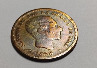 Moneda 5 céntimos cobre 1879 Alfonso XII