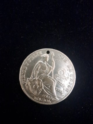 Moneda Plata Perú 1 Sol 1934