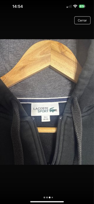 Sudadera Lacoste Negra con Cremallera