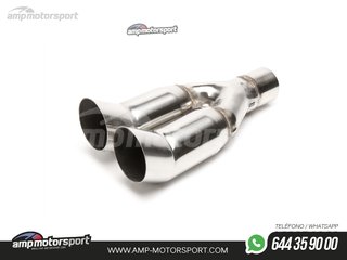 COLA DE ESCAPE DOBLE REDONDA TIPO DTM 76MM