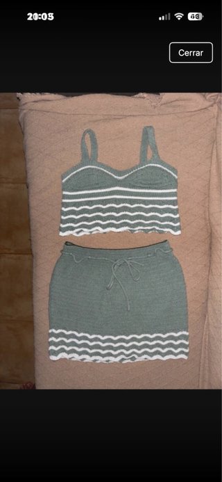 Conjunto crochet S caqui