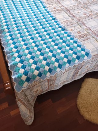 Manta de cama tejida a mano