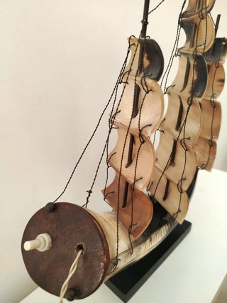Lampada Veliero Corno Orientale Vintage
