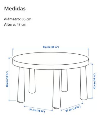Mesa IKEA MAMMUT. redonda.