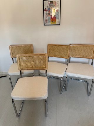 Conjunto 4 Sillas Ratán y Metal