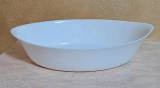 Pirofila ovale in vetro bianco