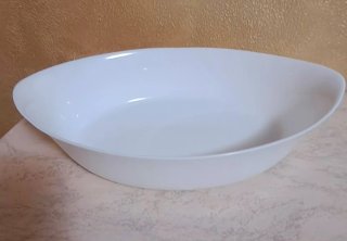 Pirofila ovale in vetro bianco
