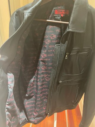 Chaqueta Piel Negra Rockera Hombre