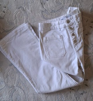 Jeans bianchi Zara flare Tg 38